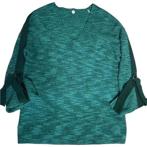 Margaret O’Leary Brushed Merino Wool Emerald Green Knit Sweater Christmas XS